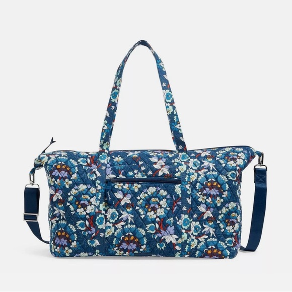 Vera Bradley Deluxe Travel Tote with Trolley Sleeve Floral Bursts Duffel… - Picture 3 of 8